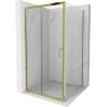 Mexen Apia sprchová kabína, posuvné dvere 90 x 90 cm, transparentnéné, zlatá - 840-090-090-50-00