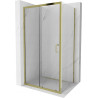 Mexen Apia sprchová kabína, posuvné dvere 100 x 70 cm, transparentnéné, zlatá - 840-100-070-50-00
