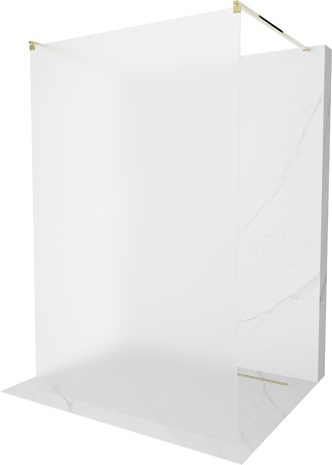 Mexen Kioto voľne stojaca sprchová stena 100 x 200 cm, inovať 8 mm, zlatá - 800-100-002-50-30