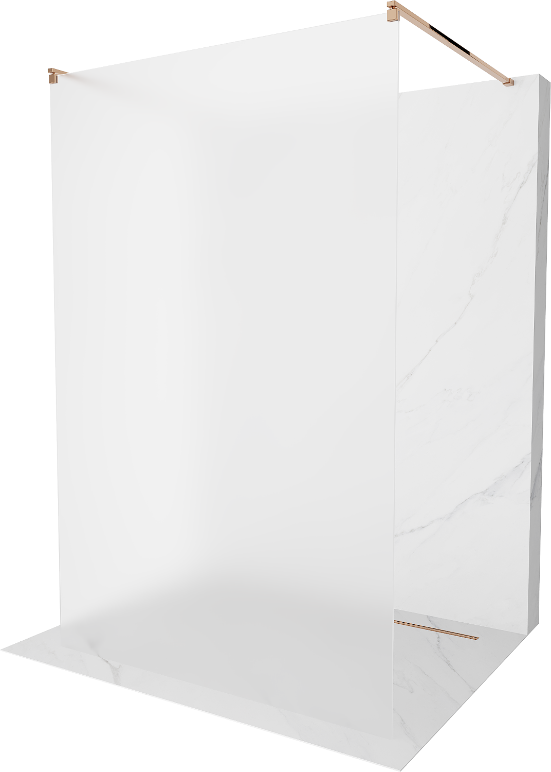 Mexen Kioto voľne stojaca sprchová stena 100 x 200 cm, inovať 8 mm, zlatoružová - 800-100-002-60-30