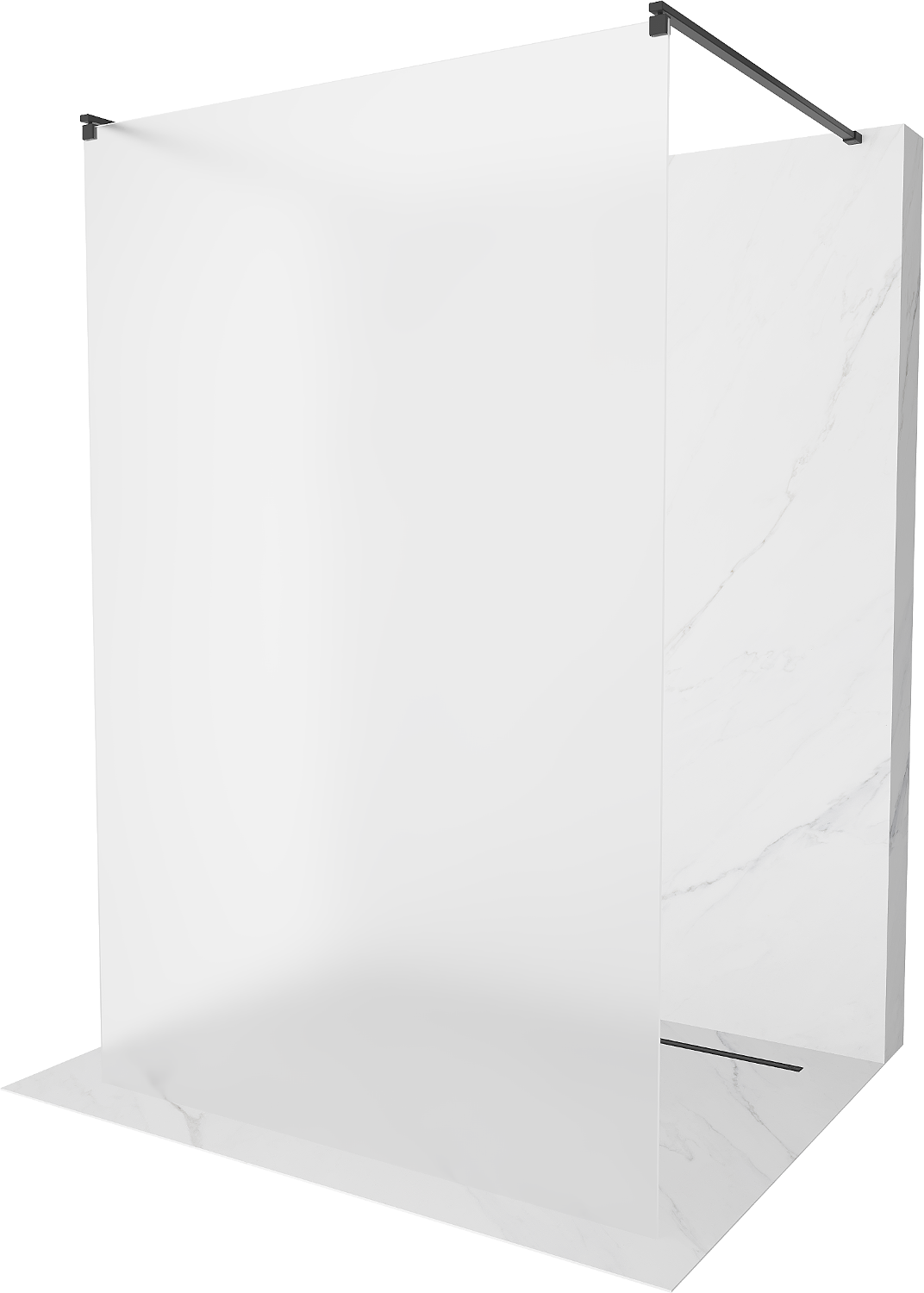 Mexen Kioto voľne stojaca sprchová stena 120 x 200 cm, inovať 8 mm, čierna - 800-120-002-70-30