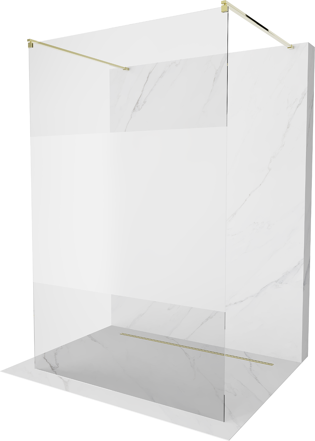 Mexen Kioto voľne stojaca sprchová stena 120 x 200 cm, transparentnéné/inovať 8 mm, zlatá - 800-120-002-50-35