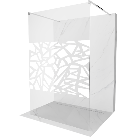 Mexen Kioto voľne stojaca sprchová stena 100 x 200 cm, transparentnéné/biely vzor 8 mm, chrómová - 800-100-002-01-85