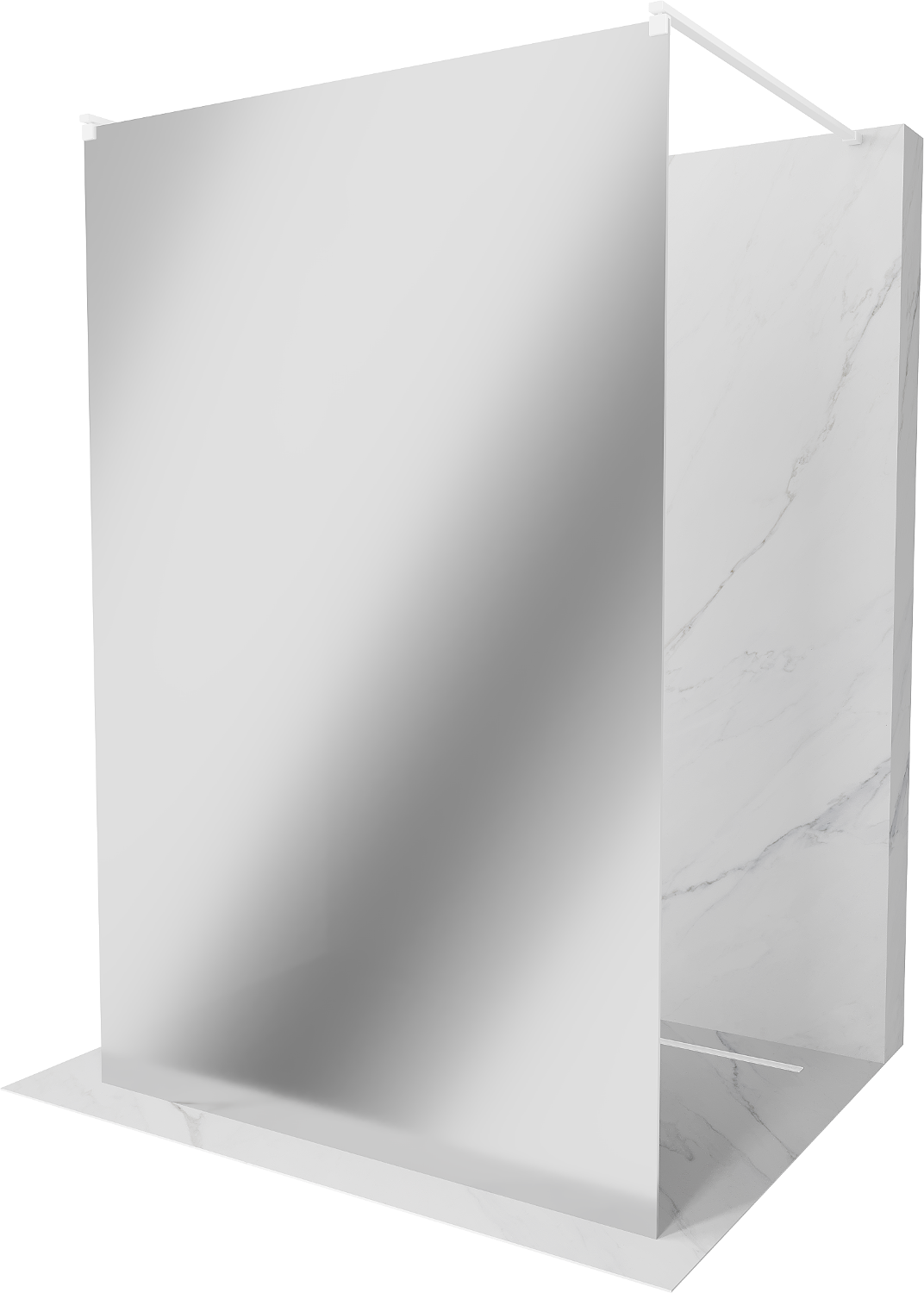 Mexen Kioto voľne stojaca sprchová stena 110 x 200 cm, zrkadlo 8 mm, biela - 800-110-002-20-50