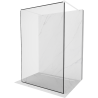 Mexen Kioto voľne stojaca sprchová stena 130 x 200 cm, transparentnéné/čierny vzor 8 mm, biela - 800-130-002-20-70