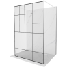 Mexen Kioto voľne stojaca sprchová stena 110 x 200 cm, transparentnéné/čierny vzor 8 mm, biela - 800-110-002-20-78