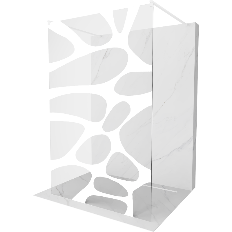 Mexen Kioto voľne stojaca sprchová stena 120 x 200 cm, transparentnéné/biely vzor 8 mm, biela - 800-120-002-20-97