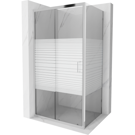Mexen Apia sprchová kabína, posuvné dvere 140 x 90 cm, pruhy, chrómová - 840-140-090-01-20