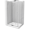 Mexen Apia sprchová kabína, posuvné dvere 90 x 80 cm, transparentnéné, chrómová + závesný bidet Flat - 840-090-080-01-00-4010