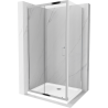 Mexen Apia sprchová kabína, posuvné dvere 90 x 100 cm, transparentnéné, chrómová + závesný bidet Flat - 840-090-100-01-00-4010