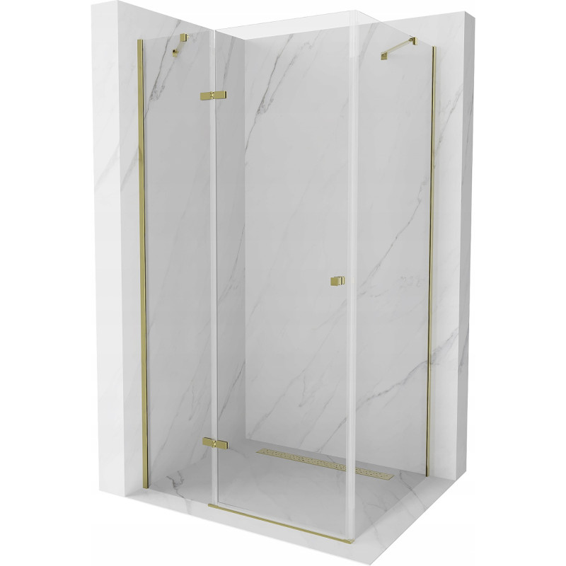 Mexen Roma sprchová kabína, kyvné dvere 70 x 90 cm, transparentnéné, zlatá - 854-070-090-50-00