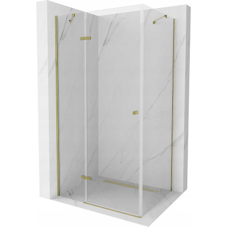 Mexen Roma sprchová kabína, kyvné dvere 70 x 100 cm, transparentnéné, zlatá - 854-070-100-50-00