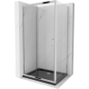 Mexen Apia sprchová kabína, posuvné dvere 90 x 80 cm, transparentnéné, chrómová + závesný bidet Flat, čierna