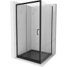 Mexen Apia sprchová kabína, posuvné dvere 90 x 90 cm, transparentnéné, čierna + závesný bidet Flat, čierna