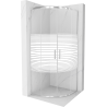 Mexen Rio polkruhová sprchová kabína 70 x 70 cm, pruhy, chrómová - 863-070-070-01-20
