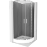 Mexen Rio polkruhová sprchová kabína 70 x 70 cm, grafitová čierna, chrómová + závesný bidet Rio, biela- 863-070-070-01-40-4710