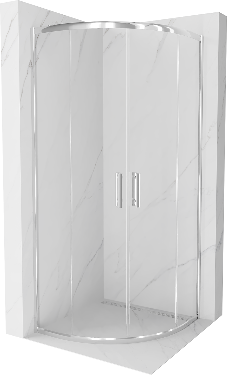 Mexen Rio polkruhová sprchová kabína 80 x 80 cm, transparentnéné, chrómová - 863-080-080-01-00
