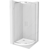 Mexen Rio polkruhová sprchová kabína 80 x 80 cm, transparentnéné, chrómová + závesný bidet Flat, biela- 863-080-080-01-00-4110