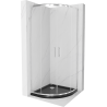 Mexen Rio polkruhová sprchová kabína 80 x 80 cm, transparentnéné, chrómová + závesný bidet Flat, čierna - 863-080-080-01-00-4170