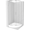 Mexen Rio polkruhová sprchová kabína 80 x 80 cm, transparentnéné, chrómová + závesný bidet Rio, biela- 863-080-080-01-00-4710