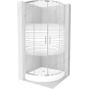 Mexen Rio polkruhová sprchová kabína 70 x 70 cm, pruhy, chrómová + závesný bidet Rio, biela- 863-070-070-01-20-4710