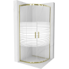 Mexen Rio polkruhová sprchová kabína 70 x 70 cm, pruhy, zlatá - 863-070-070-50-20