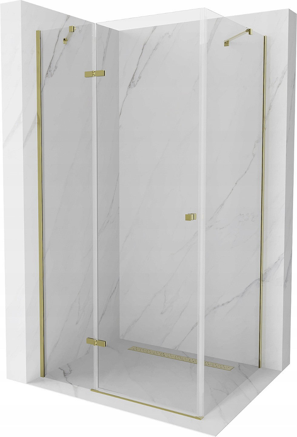 Mexen Roma sprchová kabína, kyvné dvere 110 x 80 cm, transparentnéné, zlatá - 854-110-080-50-00