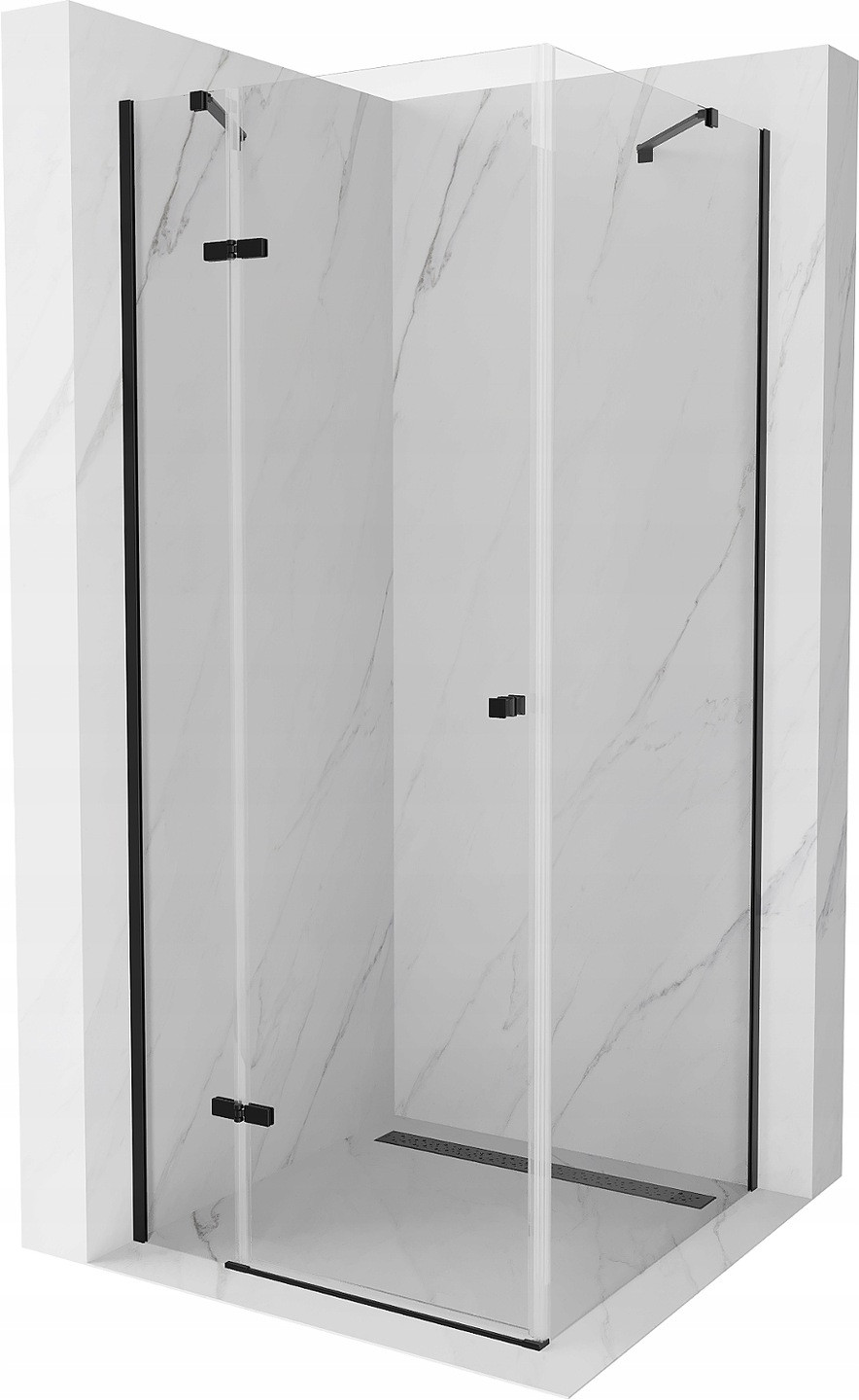 Mexen Roma sprchová kabína, kyvné dvere 70 x 70 cm, transparentnéné, čierna - 854-070-070-70-00
