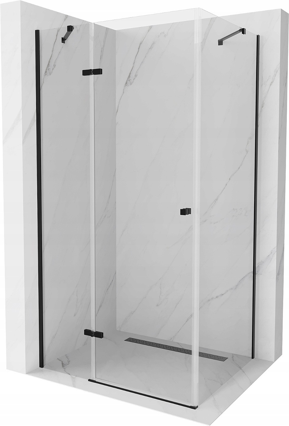 Mexen Roma sprchová kabína, kyvné dvere 70 x 80 cm, transparentnéné, čierna - 854-070-080-70-00