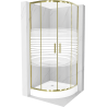 Mexen Rio polkruhová sprchová kabína 70 x 70 cm, pruhy, zlatá + závesný bidet Rio, biela- 863-070-070-50-20-4710