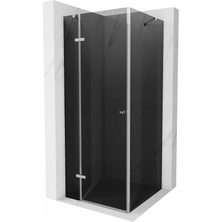 Mexen Roma sprchová kabína, kyvné dvere 70 x 70 cm, grafitová čierna, chrómová - 854-070-070-01-40