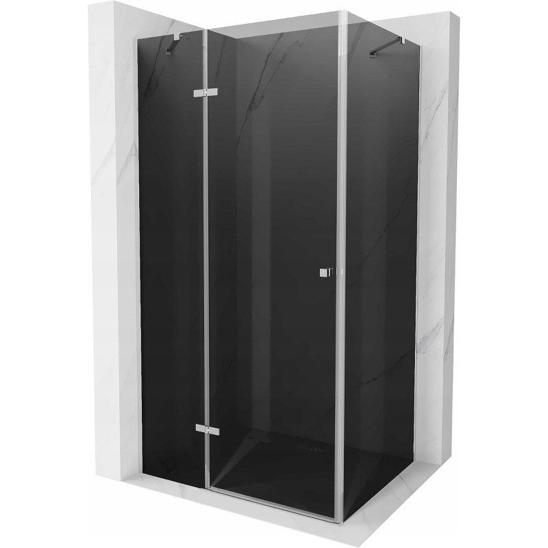 Mexen Roma sprchová kabína, kyvné dvere 80 x 90 cm, grafitová čierna, chrómová - 854-080-090-01-40