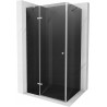 Mexen Roma sprchová kabína, kyvné dvere 80 x 90 cm, grafitová čierna, chrómová - 854-080-090-01-40