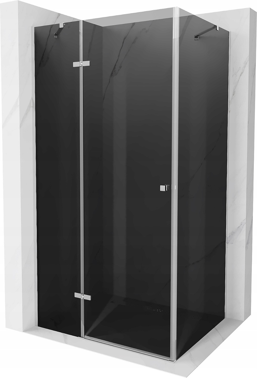 Mexen Roma sprchová kabína, kyvné dvere 80 x 110 cm, grafitová čierna, chrómová - 854-080-110-01-40