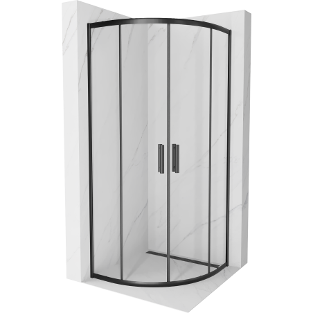 Mexen Rio polkruhová sprchová kabína 70 x 70 cm, transparentnéné, čierna - 863-070-070-70-00