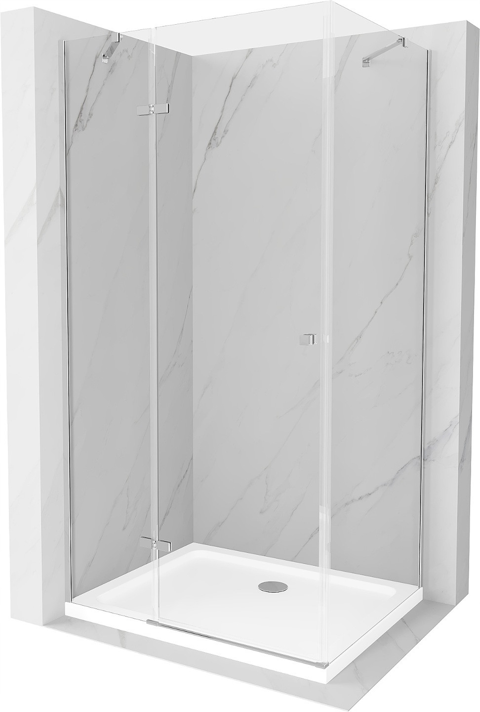 Mexen Roma sprchová kabína, kyvné dvere 70 x 90 cm, transparentnéné, chrómová + závesný bidet Flat - 854-070-090-01-00-4010