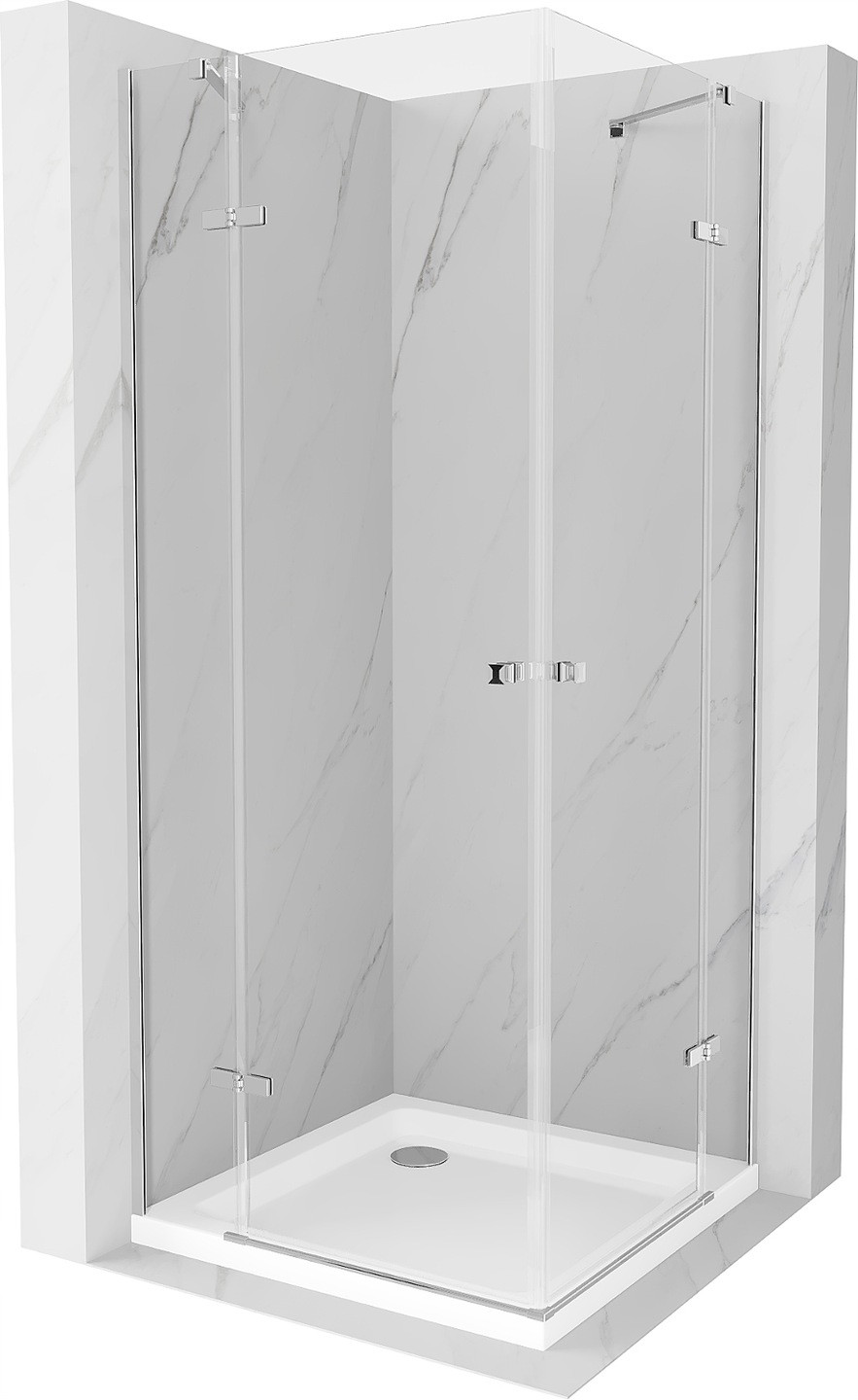Mexen Roma Duo sprchová kabína, kyvné dvere 70 x 70 cm, transparentnéné, chrómová + závesný bidet Flat - 854-070-070-01-02-4010