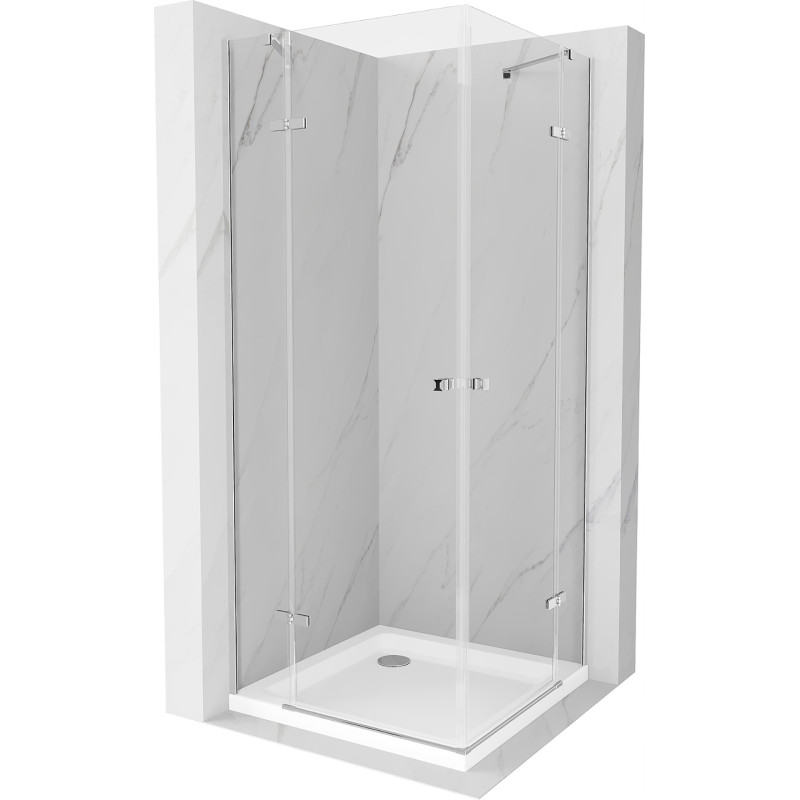 Mexen Roma Duo sprchová kabína, kyvné dvere 90 x 90 cm, transparentnéné, chrómová + závesný bidet Flat - 854-090-090-01-02-4010