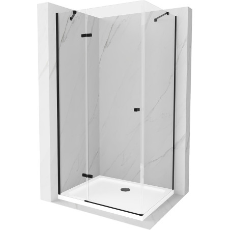 Mexen Roma sprchová kabína, kyvné dvere 70 x 90 cm, transparentnéné, čierna + závesný bidet Flat, biela- 854-070-090-70-00-4010B