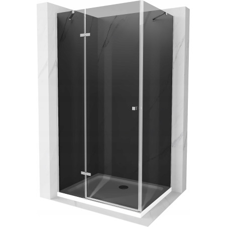 Mexen Roma sprchová kabína, kyvné dvere 70 x 80 cm, grafitová čierna, chrómová + závesný bidet Flat, biela