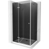 Mexen Roma sprchová kabína, kyvné dvere 70 x 100 cm, grafitová čierna, chrómová + závesný bidet Flat, biela