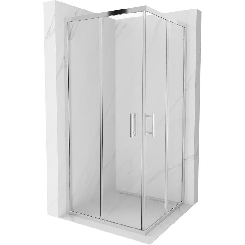 Mexen Rio štvorcová sprchová kabína 90 x 90 cm, transparentnéné, chrómová - 860-090-090-01-00