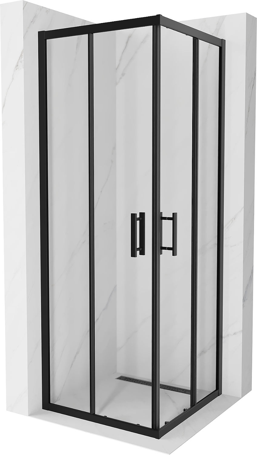 Mexen Rio štvorcová sprchová kabína 70 x 70 cm, transparentnéné, čierna - 860-070-070-70-00