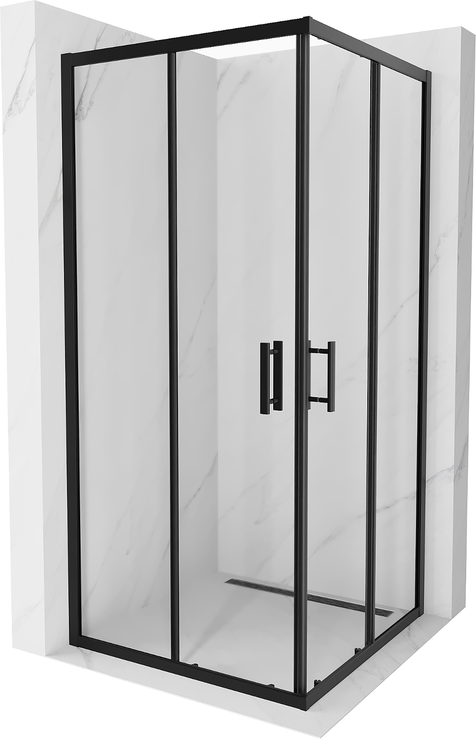 Mexen Rio štvorcová sprchová kabína 90 x 90 cm, transparentnéné, čierna - 860-090-090-70-00