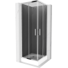 Mexen Rio štvorcová sprchová kabína 70 x 70 cm, grafitová čierna, chrómová + závesný bidet Rio, biela- 860-070-070-01-40-4510