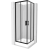 Mexen Rio štvorcová sprchová kabína 70 x 70 cm, transparentnéné, čierna + závesný bidet Rio, biela- 860-070-070-70-00-4510