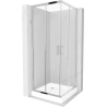 Mexen Rio štvorcová sprchová kabína 80 x 80 cm, transparentnéné, chrómová + závesný bidet Rio, biela- 860-080-080-01-00-4510