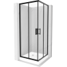 Mexen Rio štvorcová sprchová kabína 80 x 80 cm, transparentnéné, čierna + závesný bidet Rio, biela- 860-080-080-70-00-4510