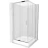 Mexen Rio štvorcová sprchová kabína 90 x 90 cm, inovať, chrómová + závesný bidet Rio, biela- 860-090-090-01-30-4510