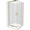 Mexen Rio štvorcová sprchová kabína 80 x 80 cm, inovať, zlatá + závesný bidet Rio, biela- 860-080-080-50-30-4510